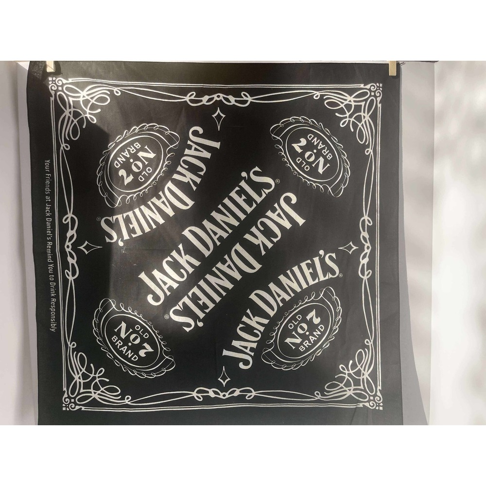 Jack Daniel's Old No 7‎ Brand Black Bandana Scarf Neck Headwear Accessory